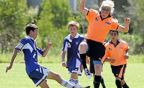 Lachlan Arthur evades trouble here but played two strong games in the midfield for North Coast Football as it chased a finals berth in Melbourne. Lachlan Arthur evades trouble here but played two strong games in the midfield for North Coast Football as it chased a finals berth in Melbourne.